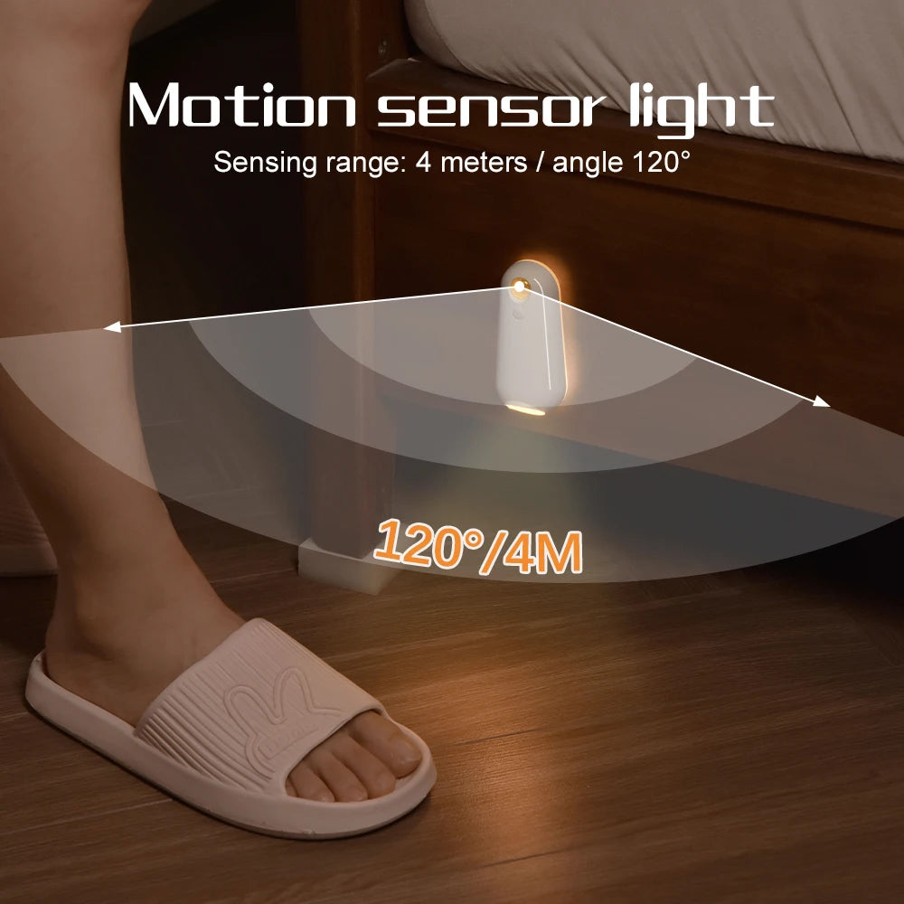 LED Motion Sensor Toilet Night Light USB Rechargeable 8 Color Lamp
