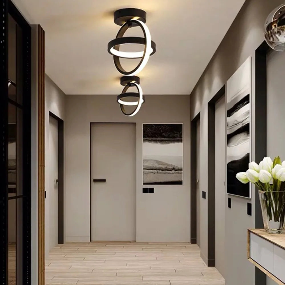 Modern LED 2 Ring Ceiling Light Creative Indoor Lighting Fixture
