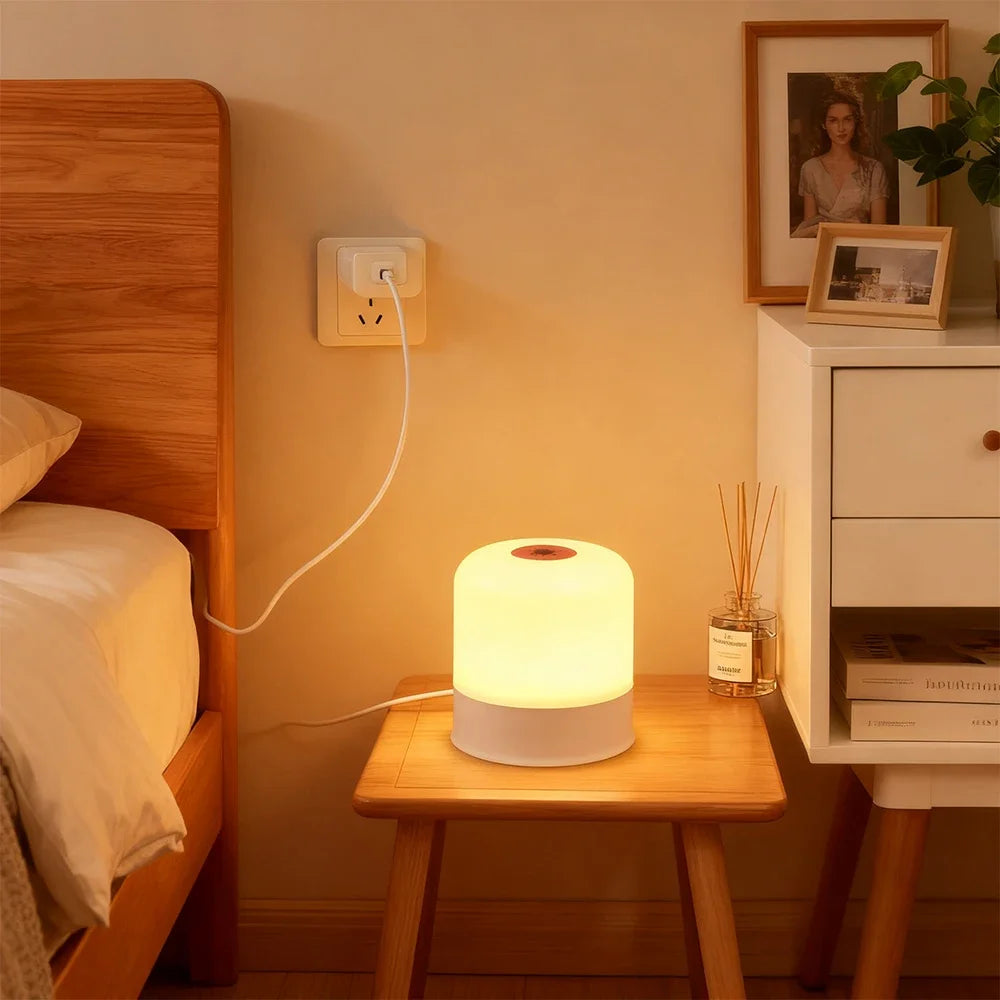 Dimmable RGB LED Night Light Rechargeable Touch Bedside Desk Lamp