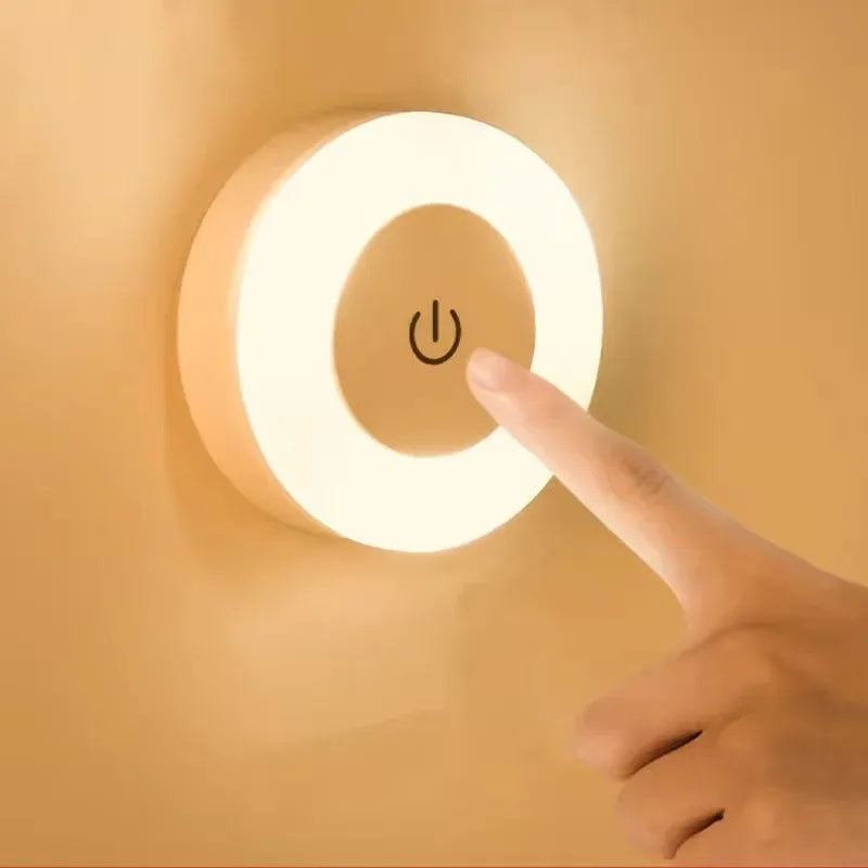 Portable USB Rechargeable LED Wall Night Light Touch Bedside Lamp