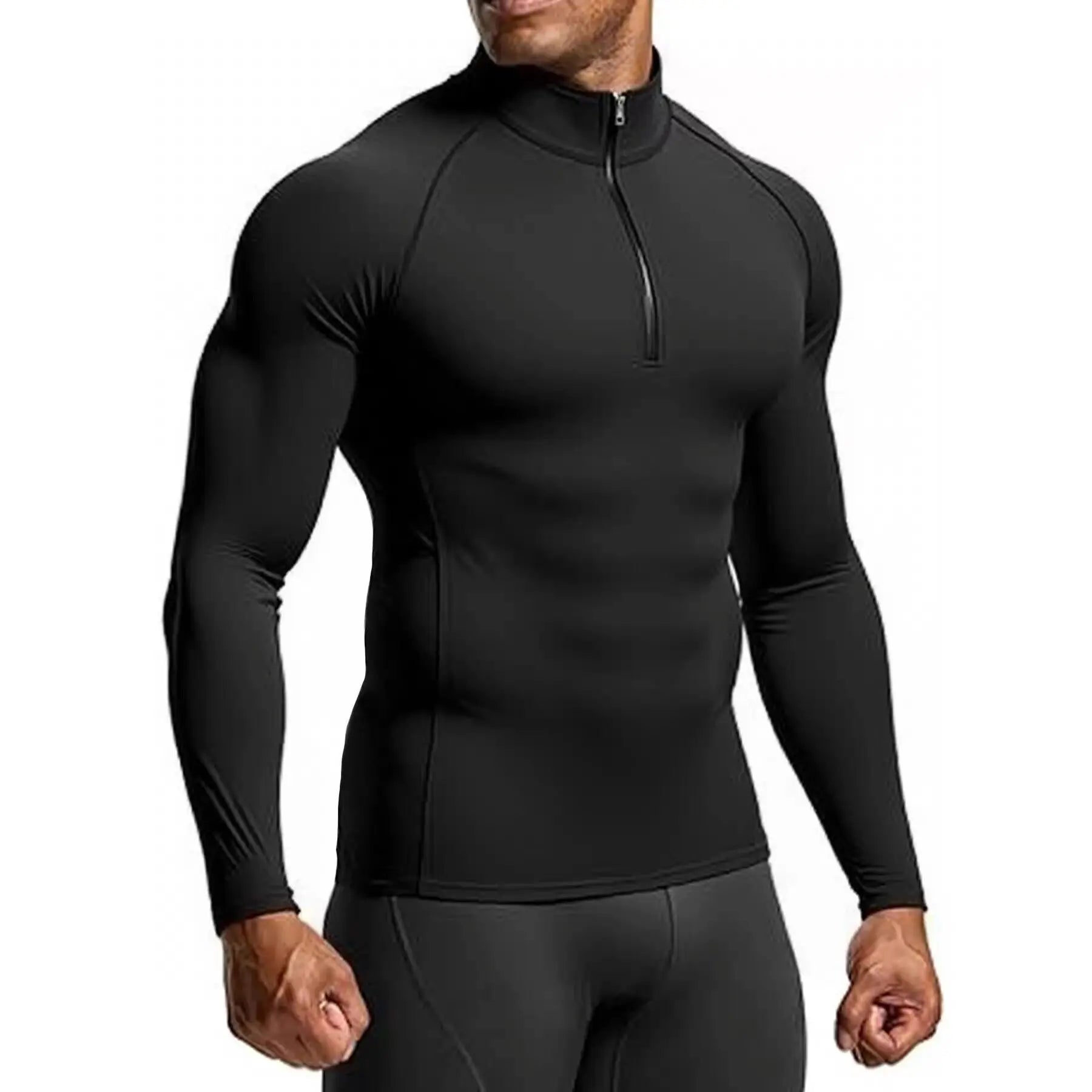 Mens Long Sleeve Compression Gym Shirt Fitness Running Top