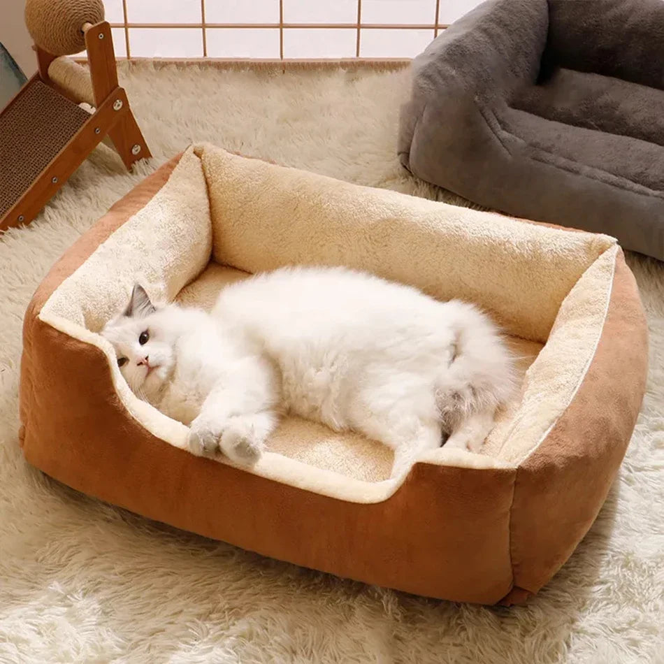 Soft Cat Pet Bed Cozy Cushion Basket House for Cats and Small Dogs