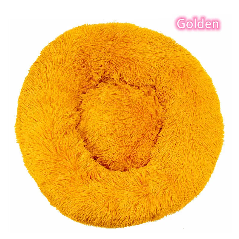 Super Soft Plush Donut Pet Bed Washable Calming Cat Dog Bed
