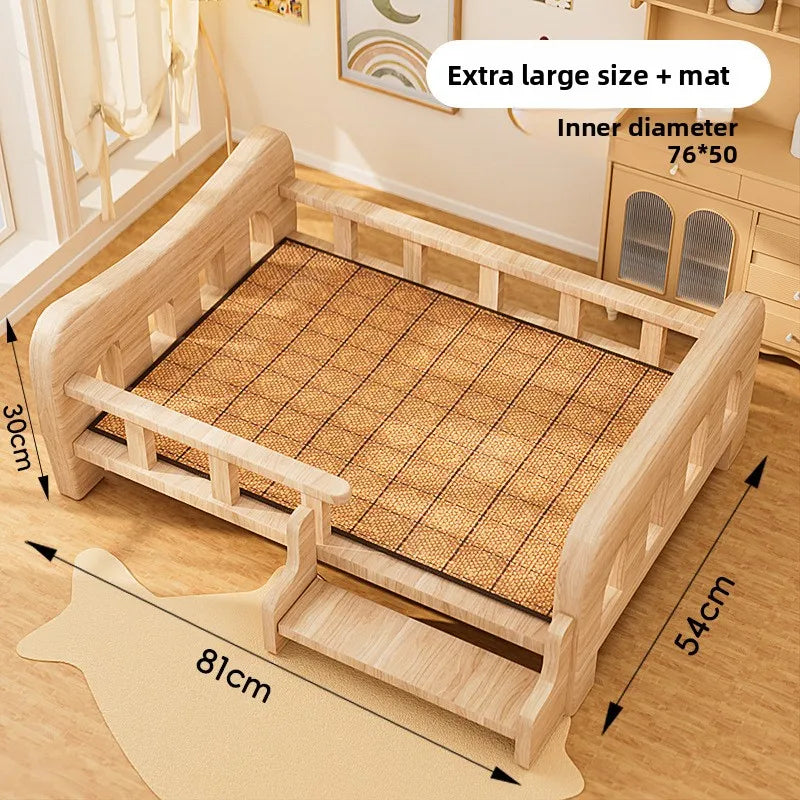 Solid Wood Pet Bed All Season Cat Dog Sleeping Sofa Furniture