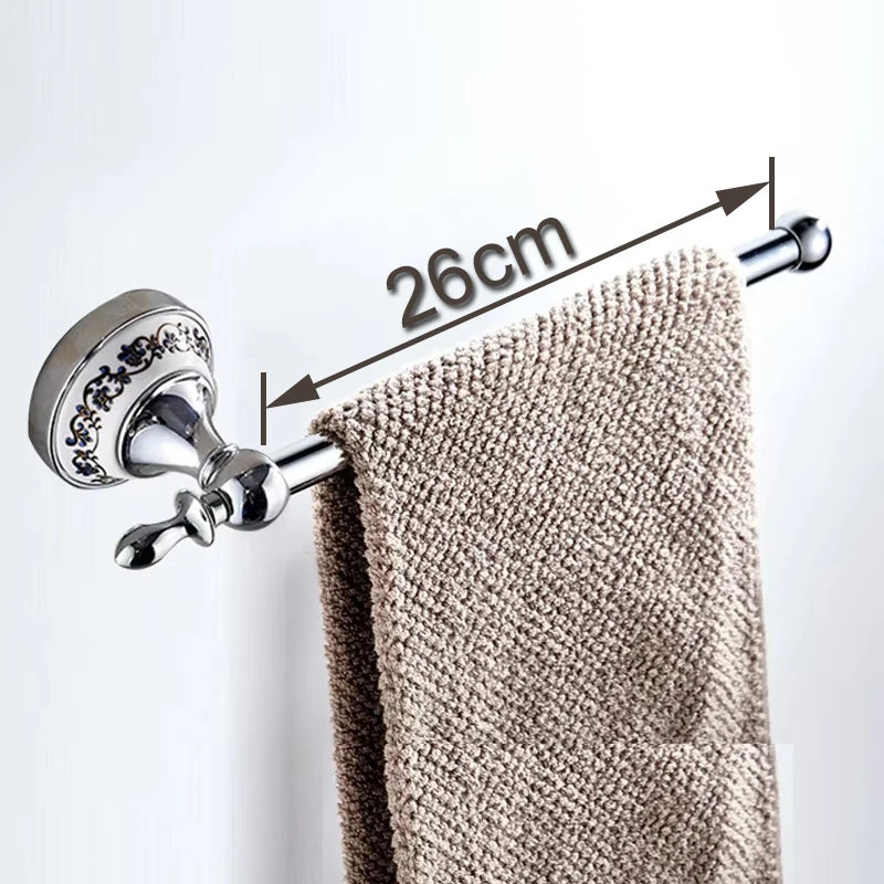 Stainless Steel Ceramic Bathroom Accessory Set Towel Bar Holder Hooks