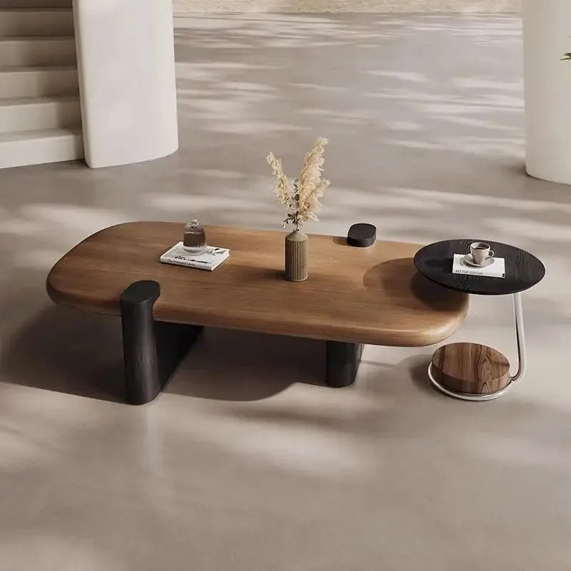 Modern Italian Solid Wood Coffee & Side Table Set