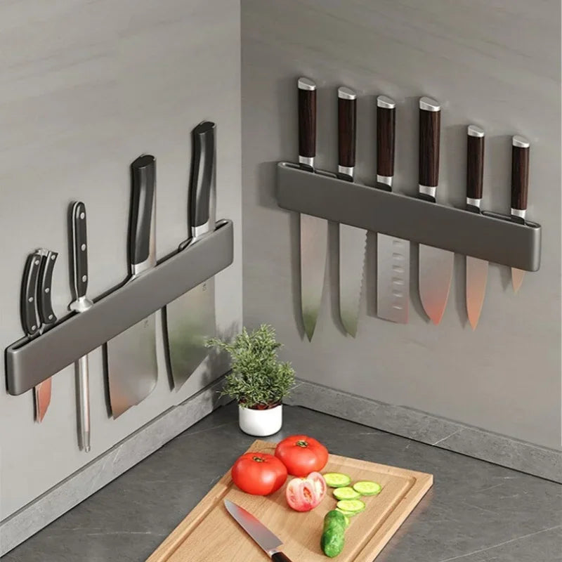 Wall Mounted Kitchen Knife Organizer Multifunctional Storage Rack