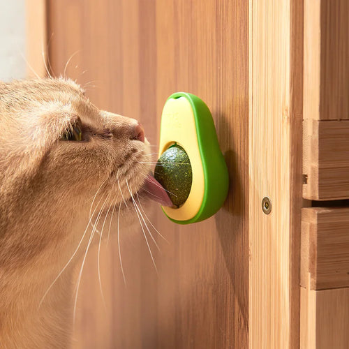 Avocado Catnip Ball Toy Rotating Interactive Cat Treat Toy