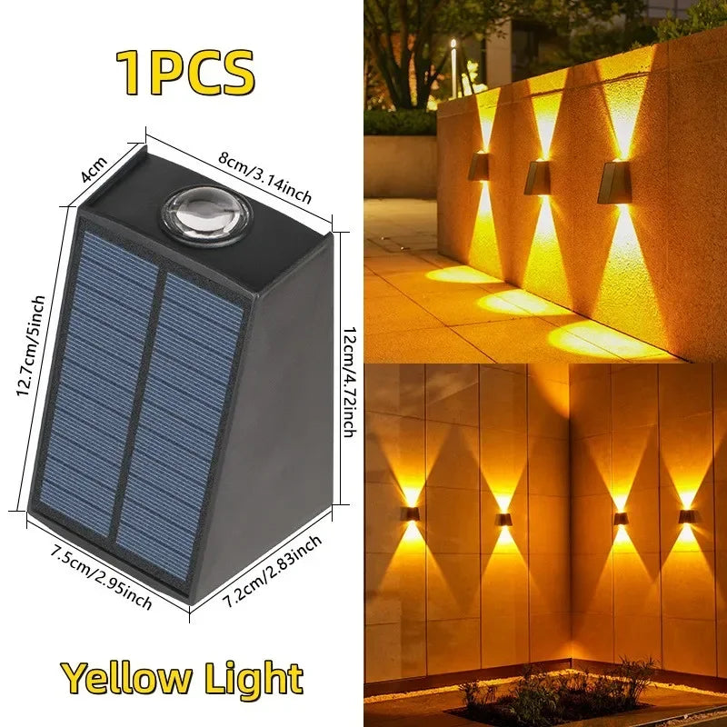 Solar LED Wall Light Waterproof Outdoor Garden Balcony Lamp
