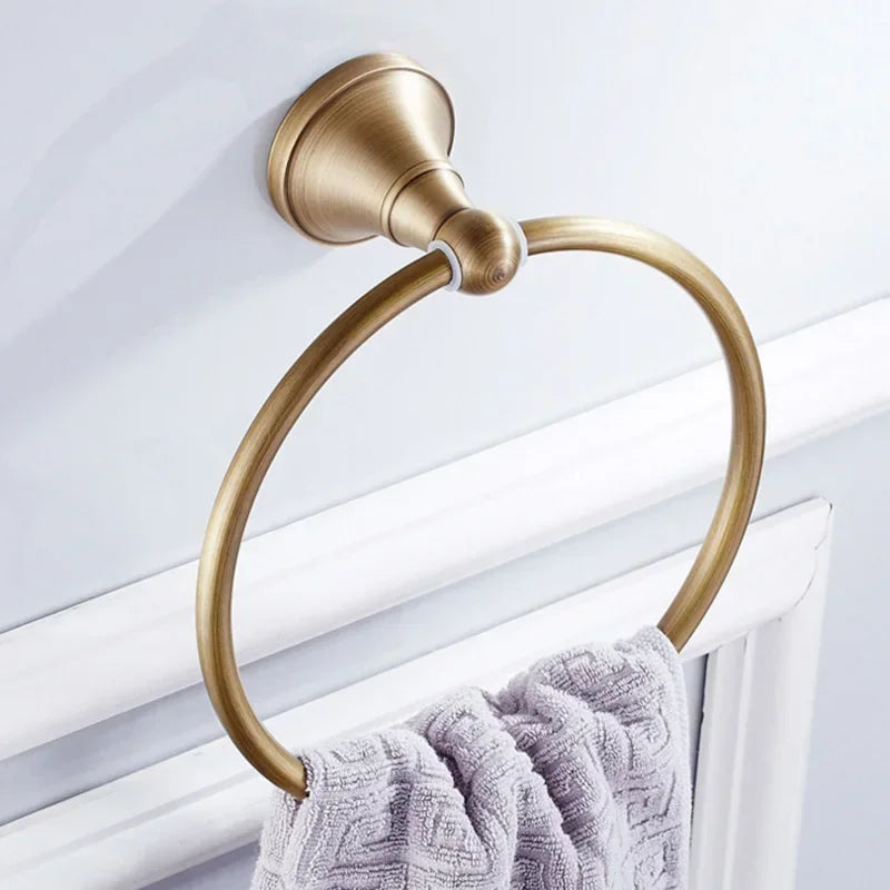 Antique Bronze Bathroom Accessories Set Towel Rack Soap Dish Holder
