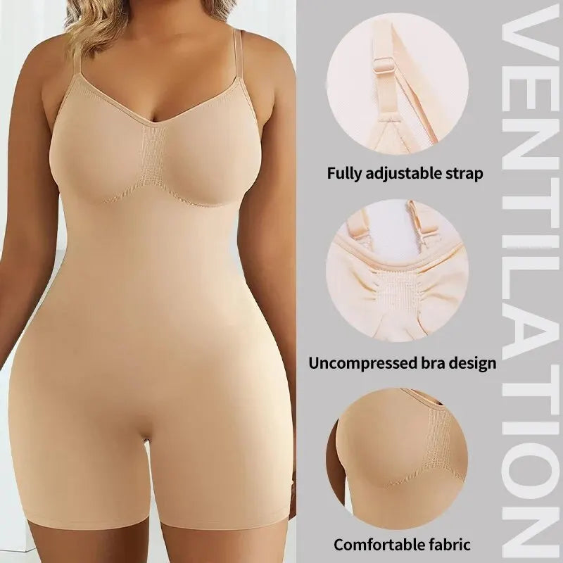 Seamless Tummy Control Bodysuit High Waist Shapewear for Women