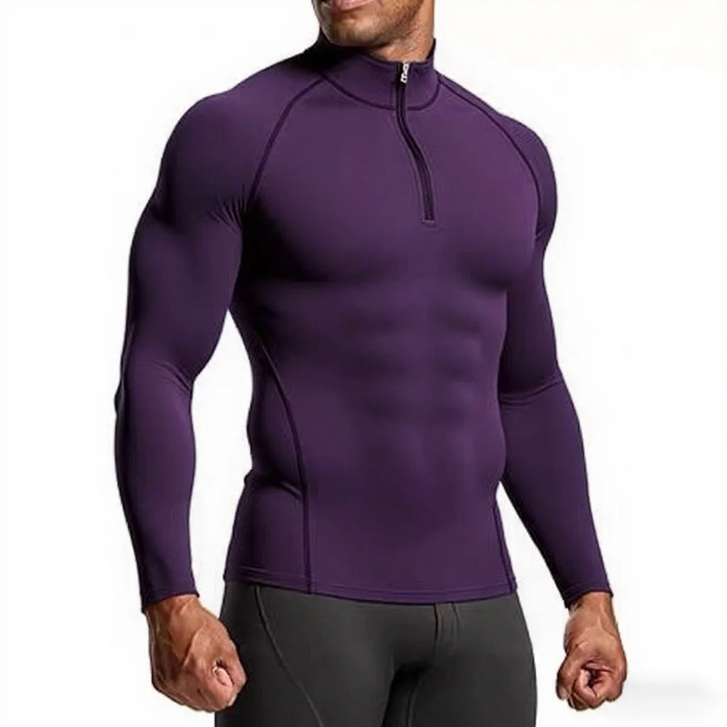 Mens Long Sleeve Compression Gym Shirt Fitness Running Top