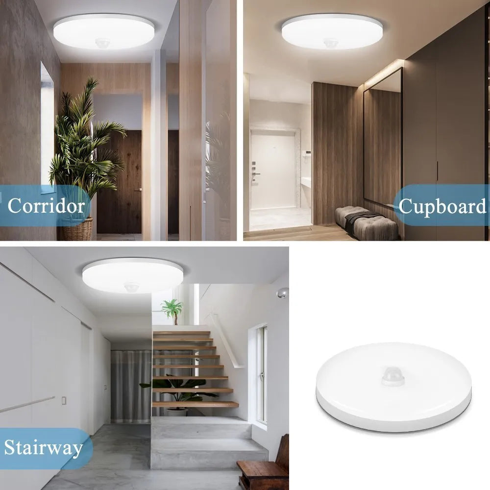 LED Ceiling Light with Motion Sensor 12W–40W Entrance Corridor Lamp