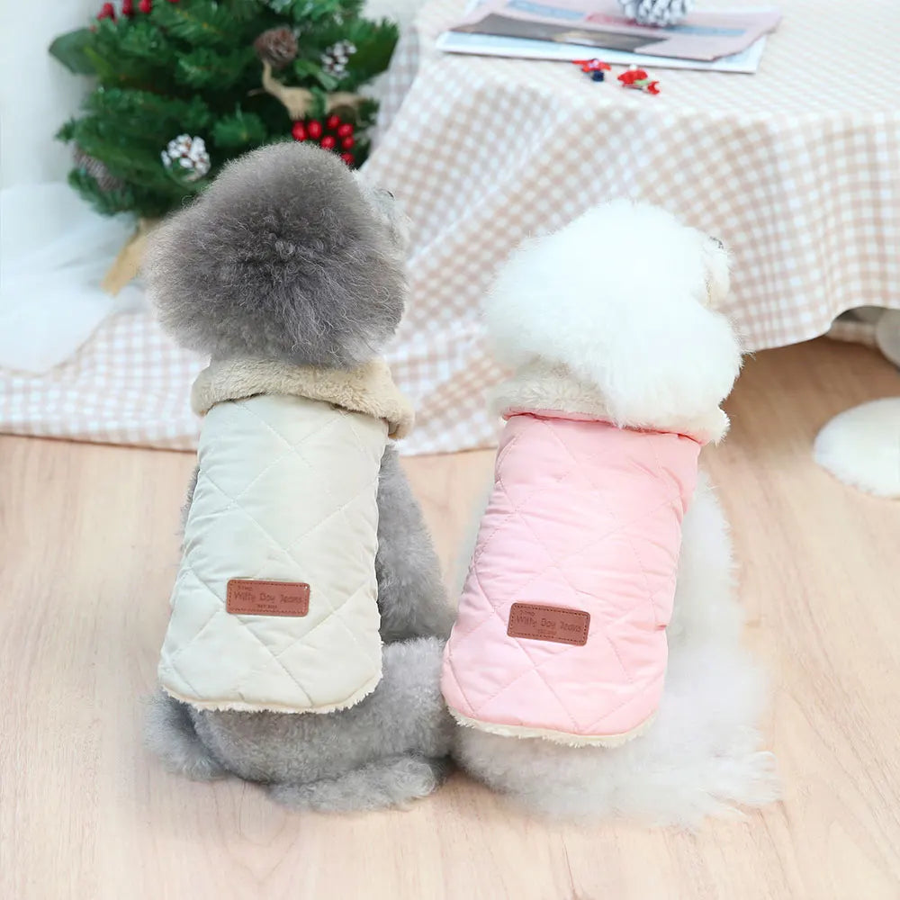 Warm Chihuahua Dog Winter Coat Fur Collar Jacket for Small Dogs and Cats