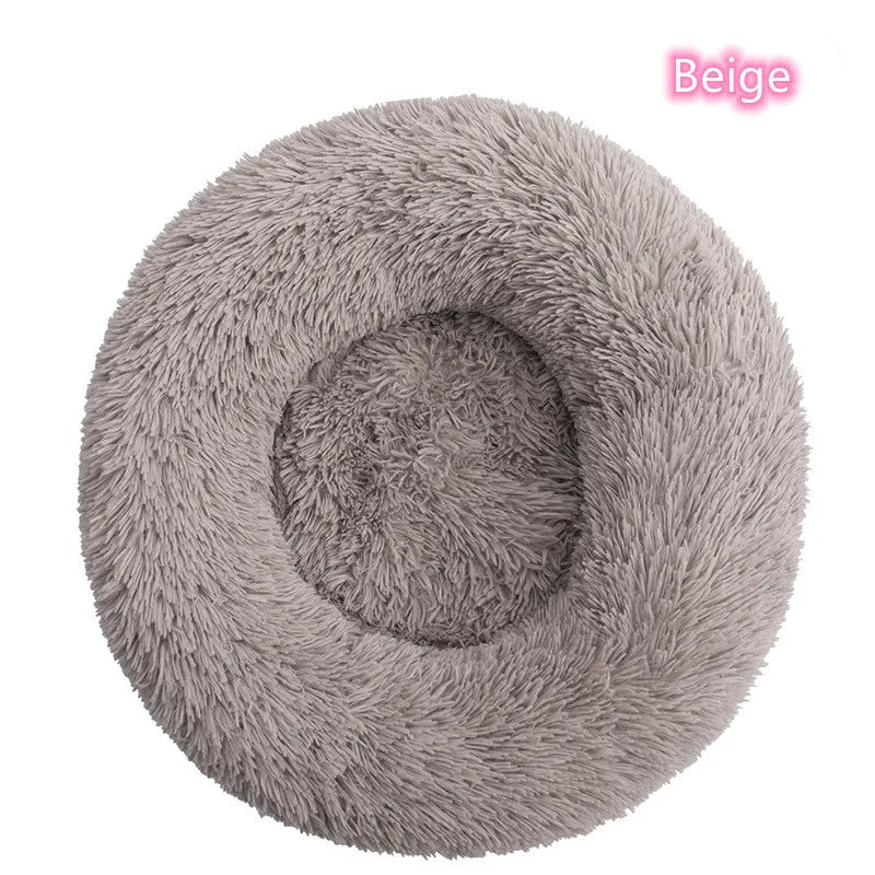Super Soft Plush Donut Pet Bed Washable Calming Cat Dog Bed