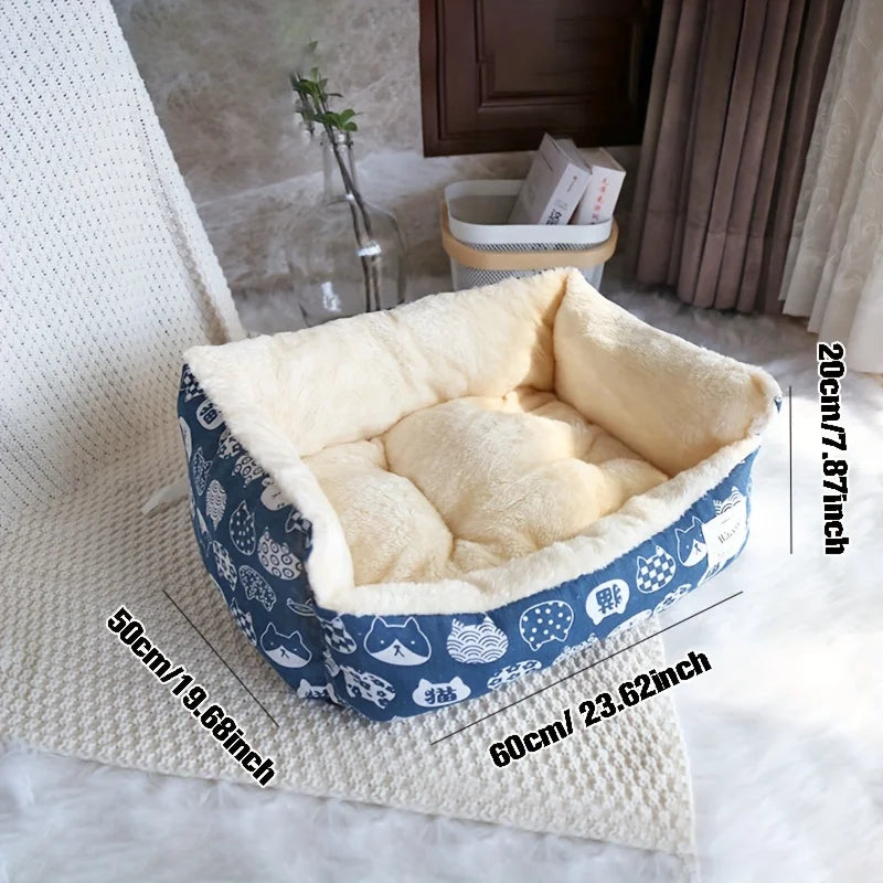 Petique Anchor Away Reversible Pet Bed Anti Anxiety Nonskid Comfort Bed