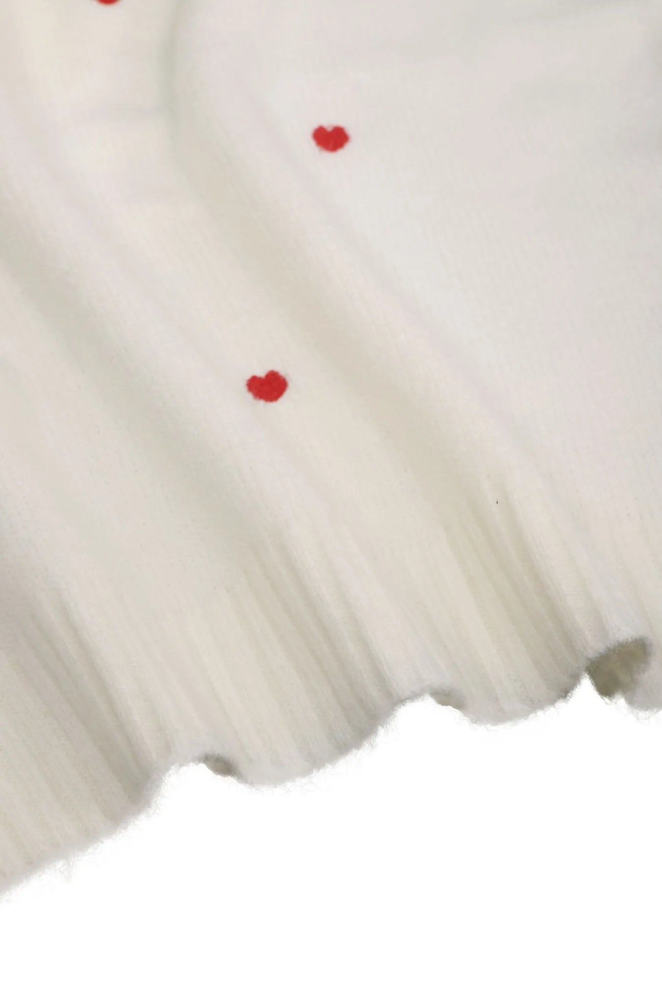Heart-Shape Embroidery Oversized Knit Sweater Pullover