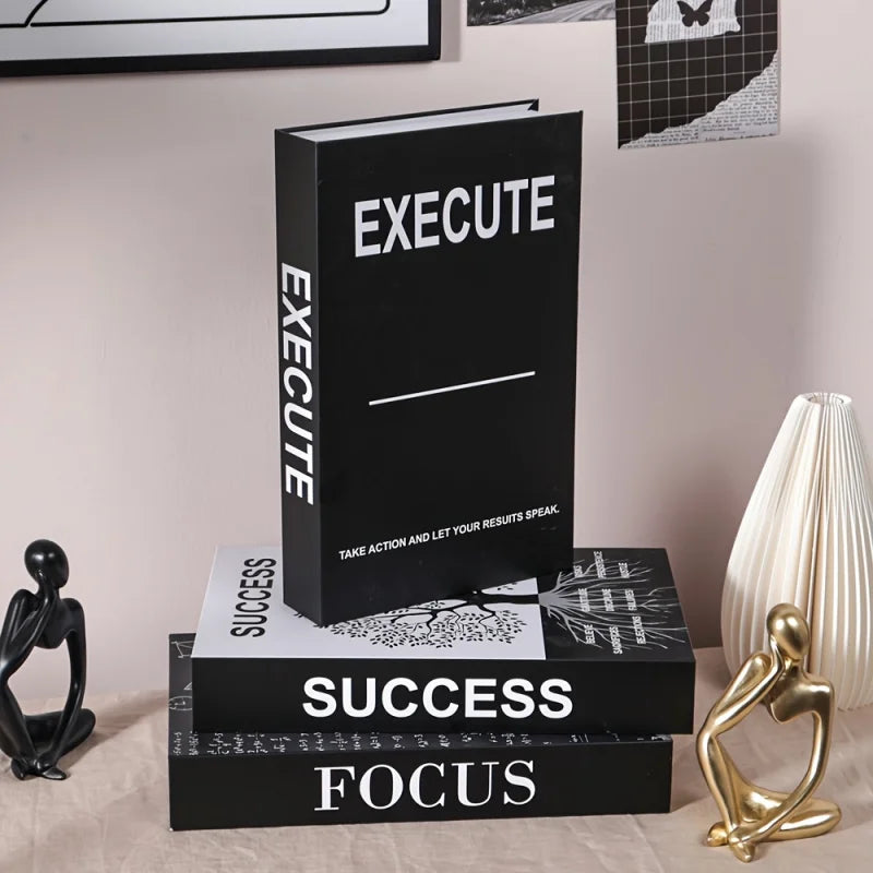 Set of 3 Inspirational Decorative Books for Home Office Desk Decor