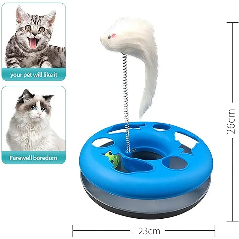 Interactive Cat Roller Track Toy with Catnip Ball and Teaser Mouse