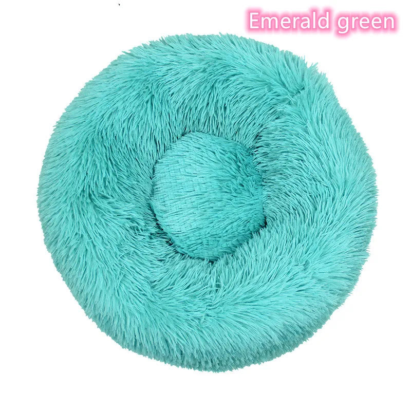 Super Soft Plush Donut Pet Bed Washable Calming Cat Dog Bed