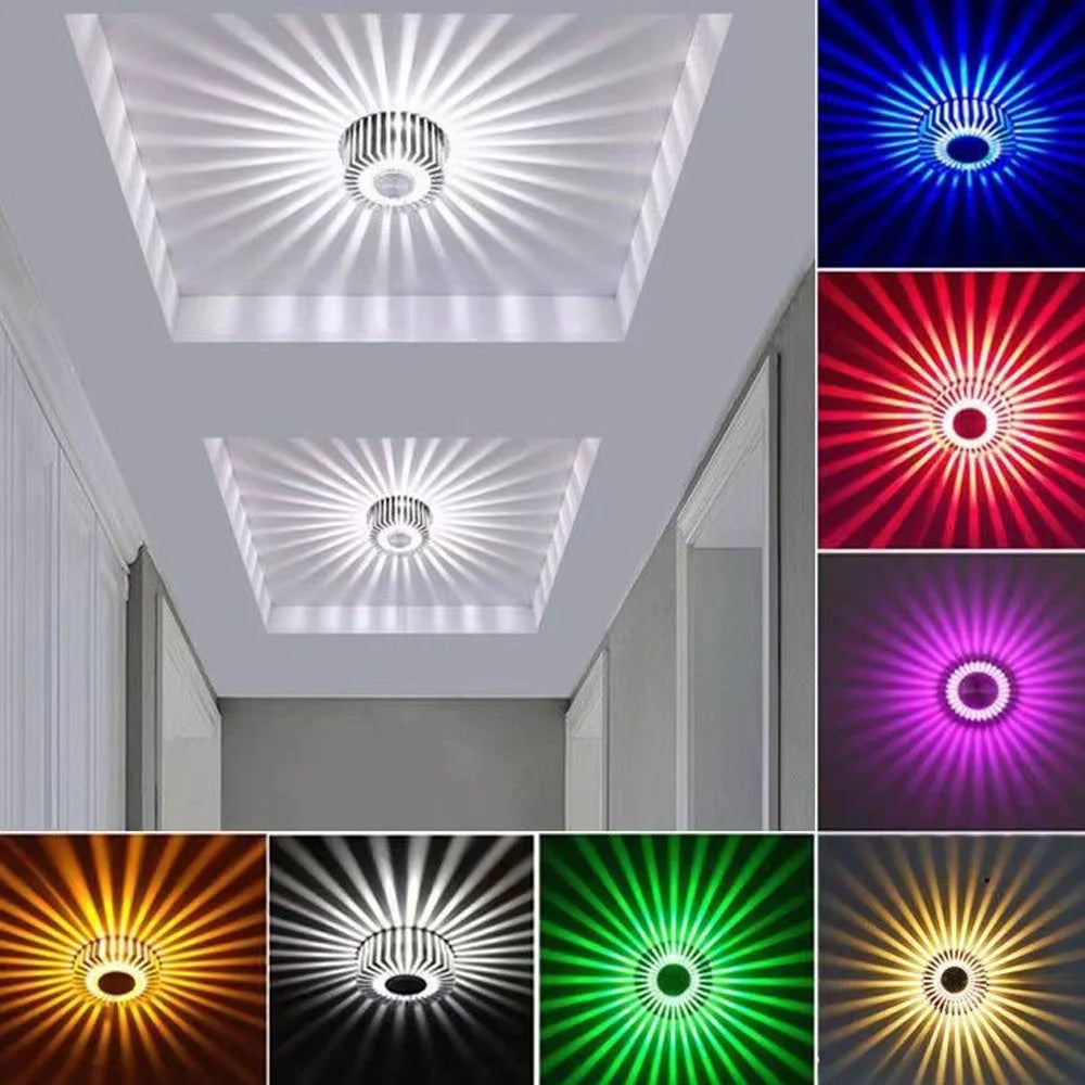 LED Ceiling Wall Sconce 3W Colorful Lamp for Living Room Corridor