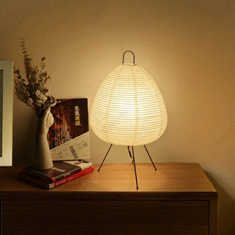 Japanese Minimalist Rice Paper LED Table Lamp