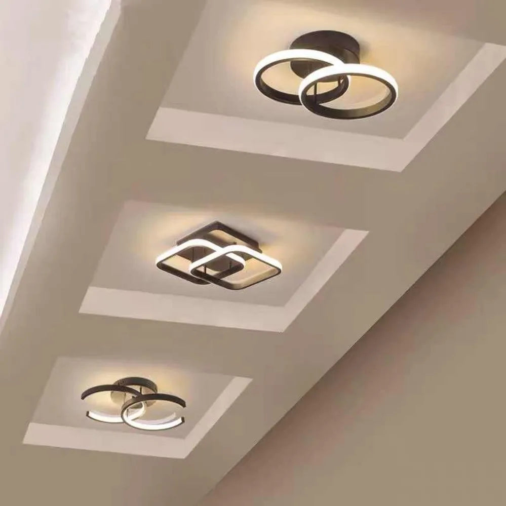 Modern LED 2 Ring Ceiling Light Creative Indoor Lighting Fixture