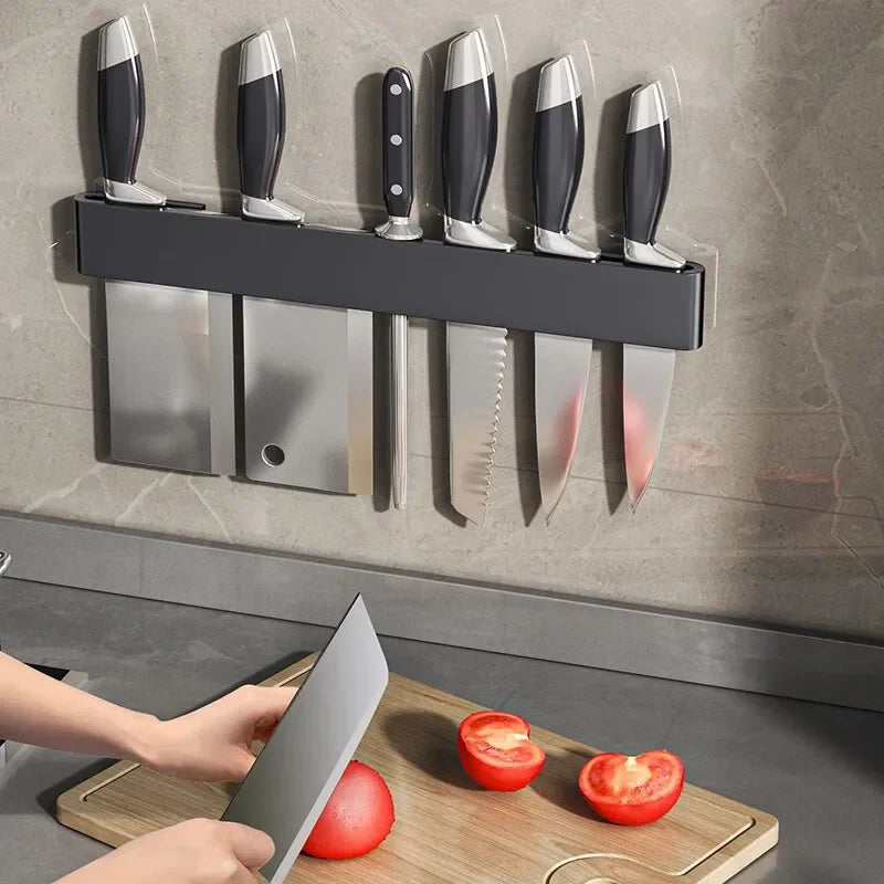 Wall Mounted Kitchen Knife Organizer Multifunctional Storage Rack