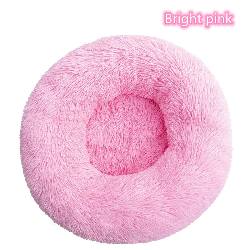 Super Soft Plush Donut Pet Bed Washable Calming Cat Dog Bed