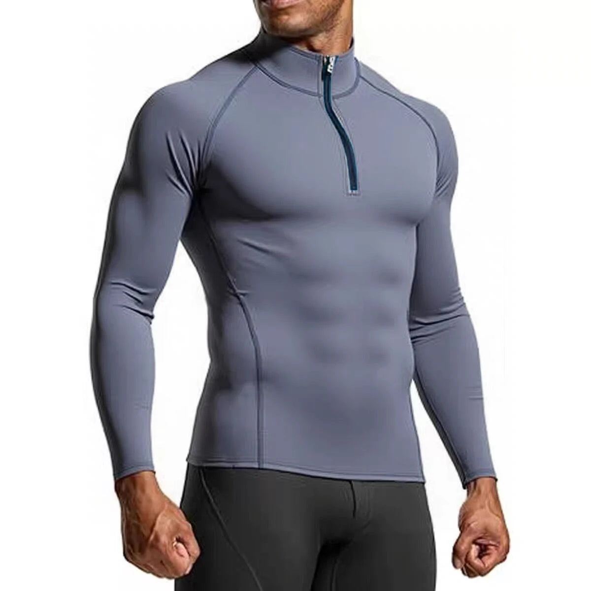 Mens Long Sleeve Compression Gym Shirt Fitness Running Top