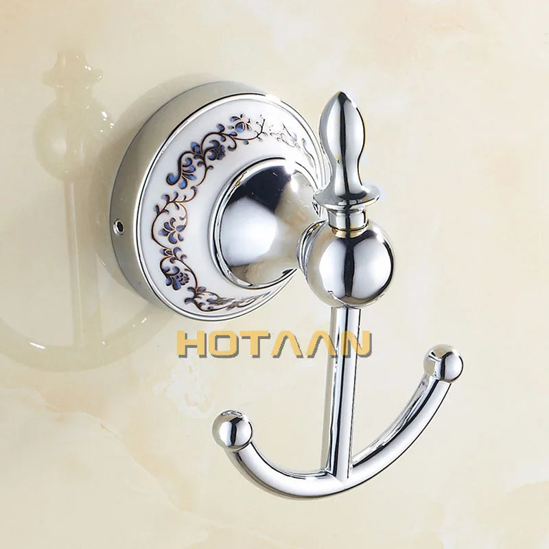 Stainless Steel Ceramic Bathroom Accessory Set Towel Bar Holder Hooks