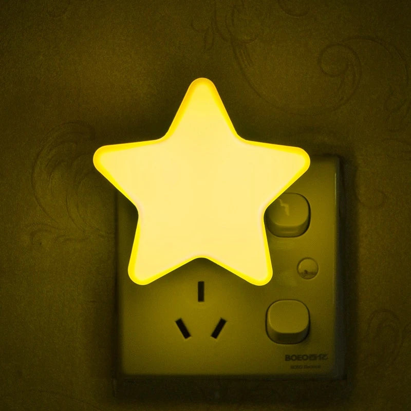LED Star Night Light Plug In Bedside Lamp for Bedroom and Baby Room