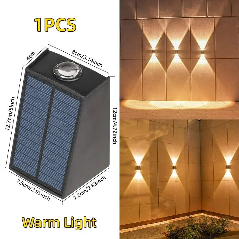 Solar LED Wall Light Waterproof Outdoor Garden Balcony Lamp
