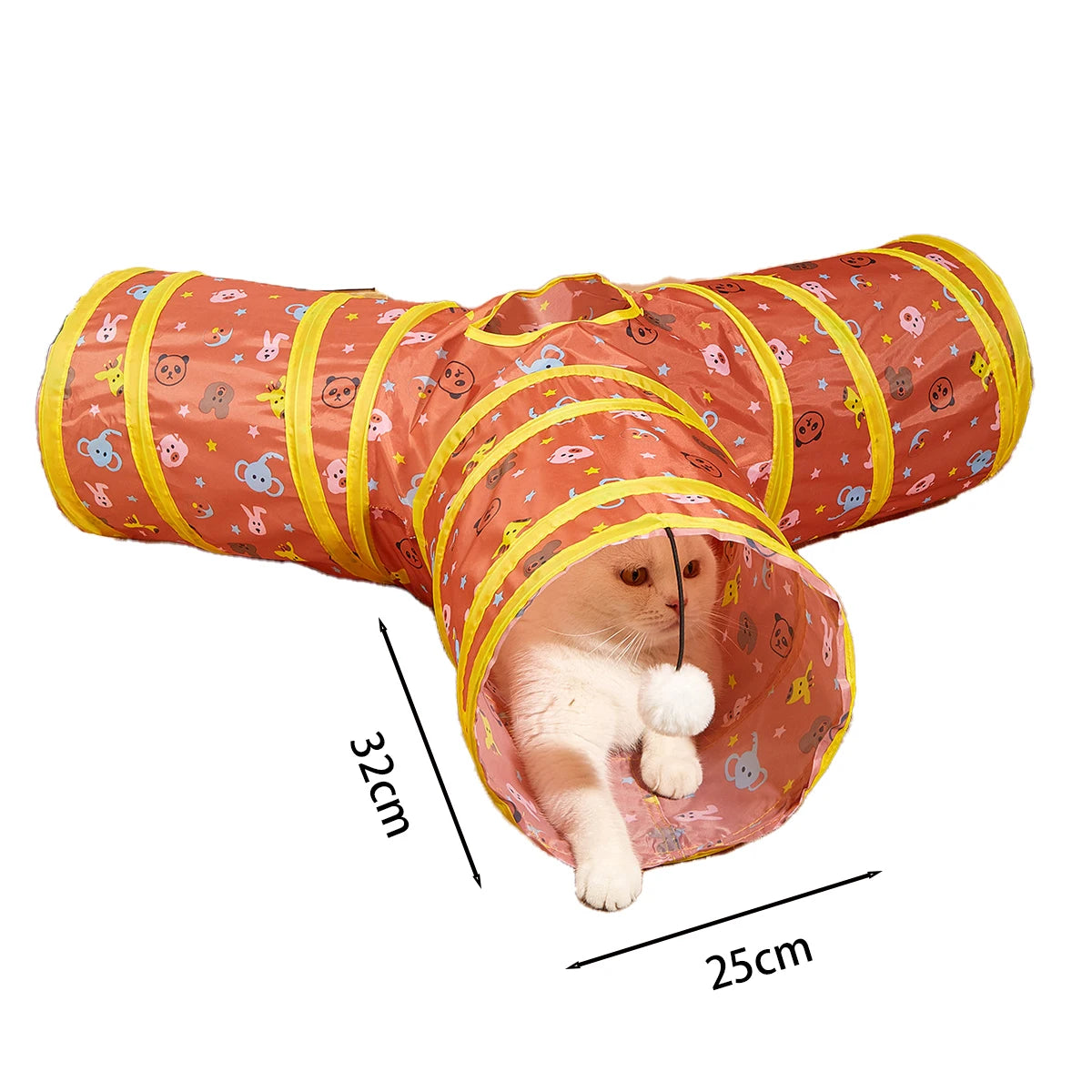Collapsible Cat Tunnel Play Tube Toy for Indoor Outdoor Cats