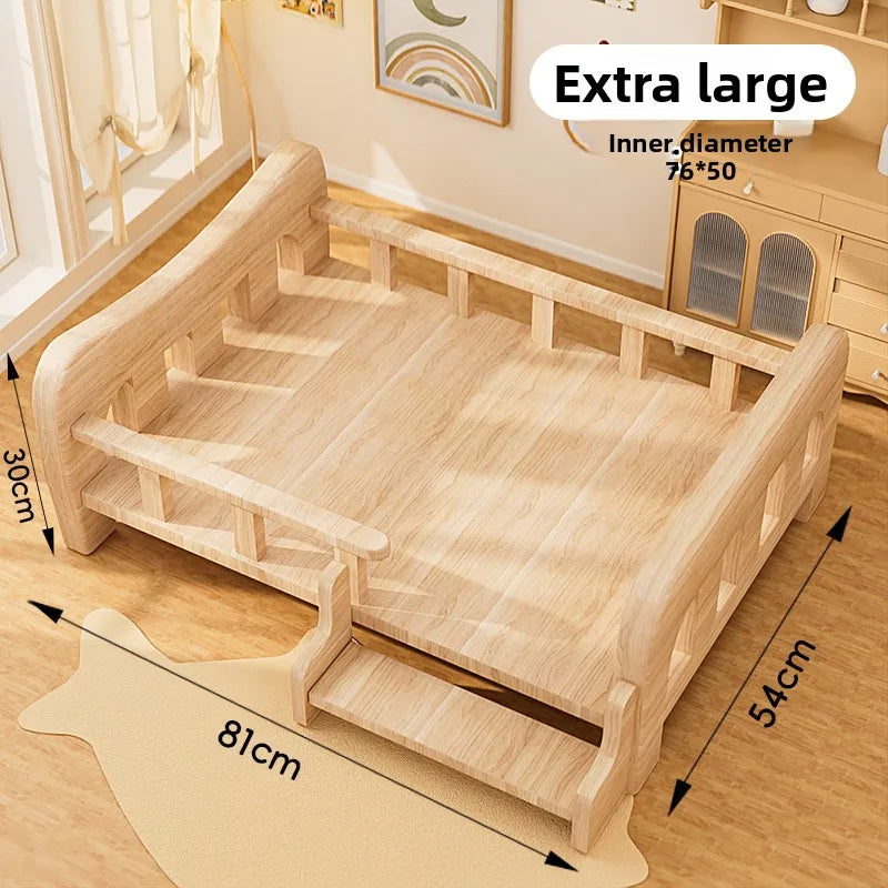 Solid Wood Pet Bed All Season Cat Dog Sleeping Sofa Furniture
