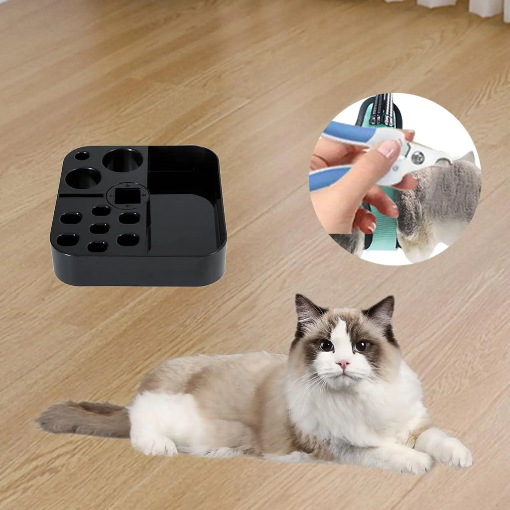 Pet Grooming Tool Storage Box Rotating Organizer for Brushes and Scissors