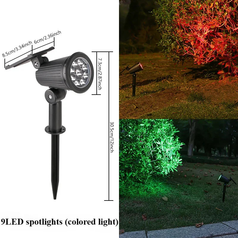 9 LED Solar Spotlight Outdoor Waterproof Adjustable Garden Light