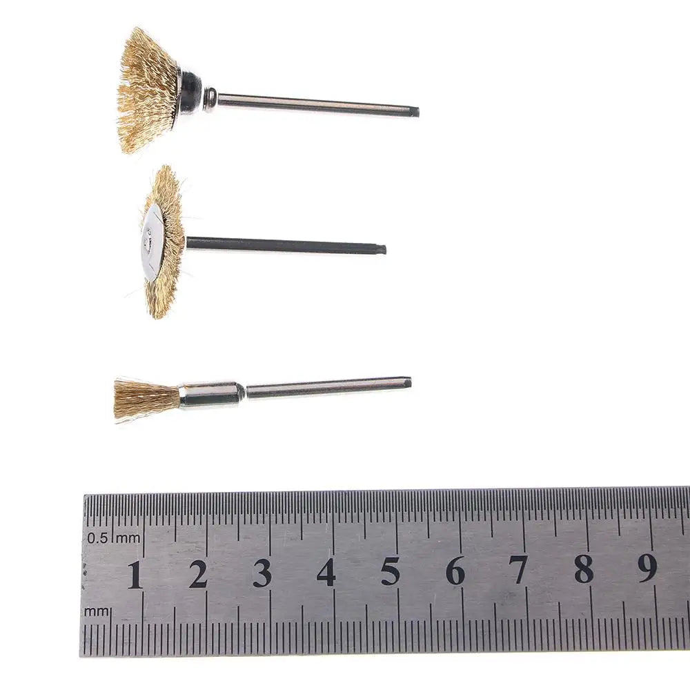 9pcs Brass Wire Brush Set Rotary Tool Polishing Cleaning Kit