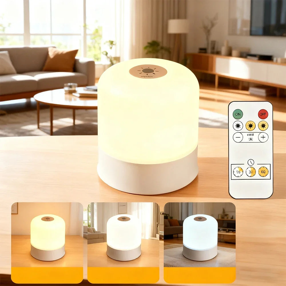 Dimmable RGB LED Night Light Rechargeable Touch Bedside Desk Lamp
