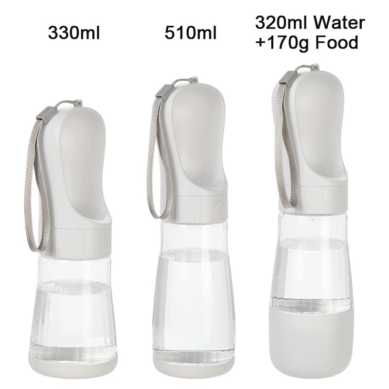 2 in 1 Dog Water Bottle with Food Container Portable Pet Drinking Bottle