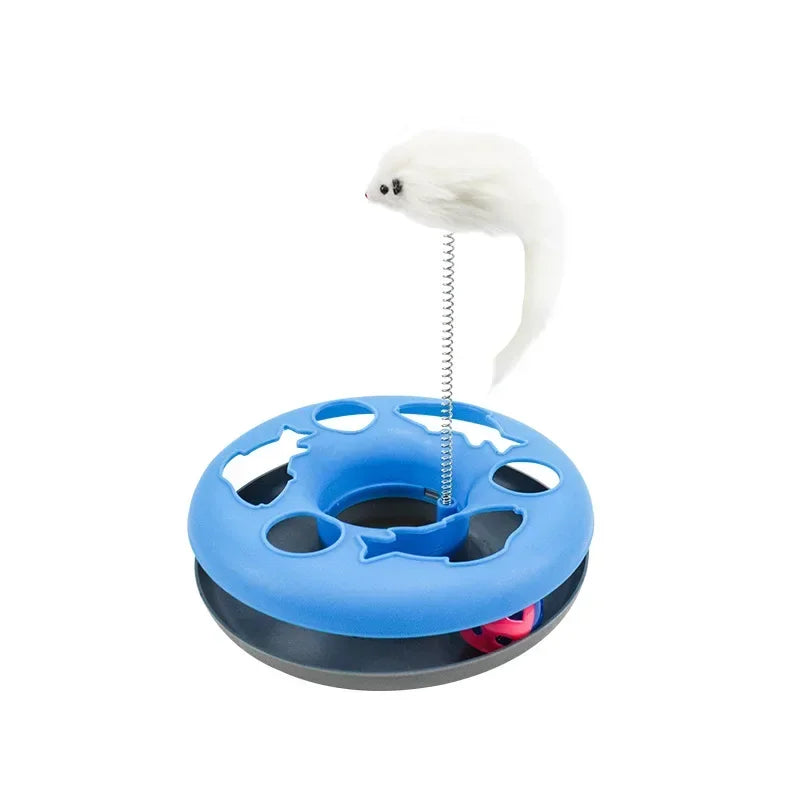 Interactive Cat Roller Track Toy with Catnip Ball and Teaser Mouse