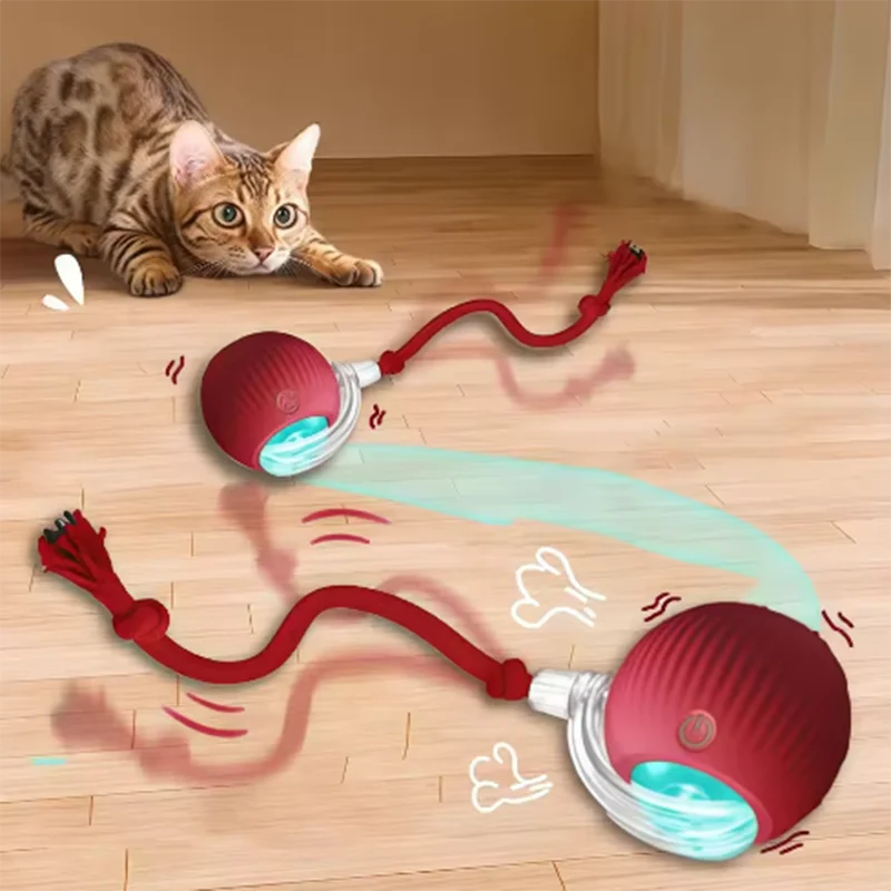 Automatic Teasing Cat Ball Interactive Self Play Cat Toy