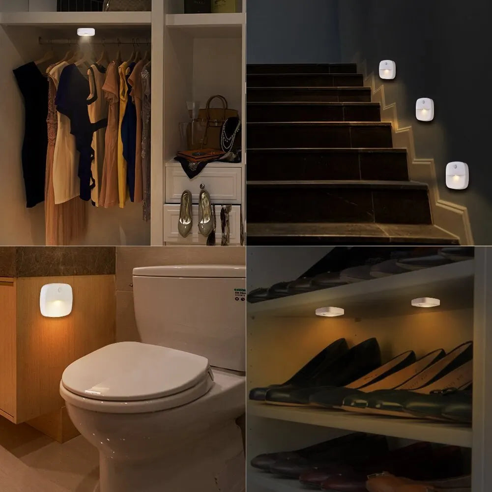 LED Smart Sensor Night Light EU Plug Wall Lamp for Hallway
