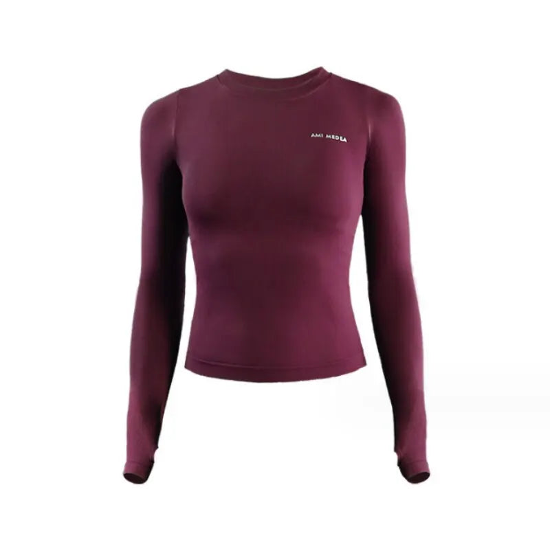 Womens Long Sleeve Yoga Top Gym Fitness Running Shirt