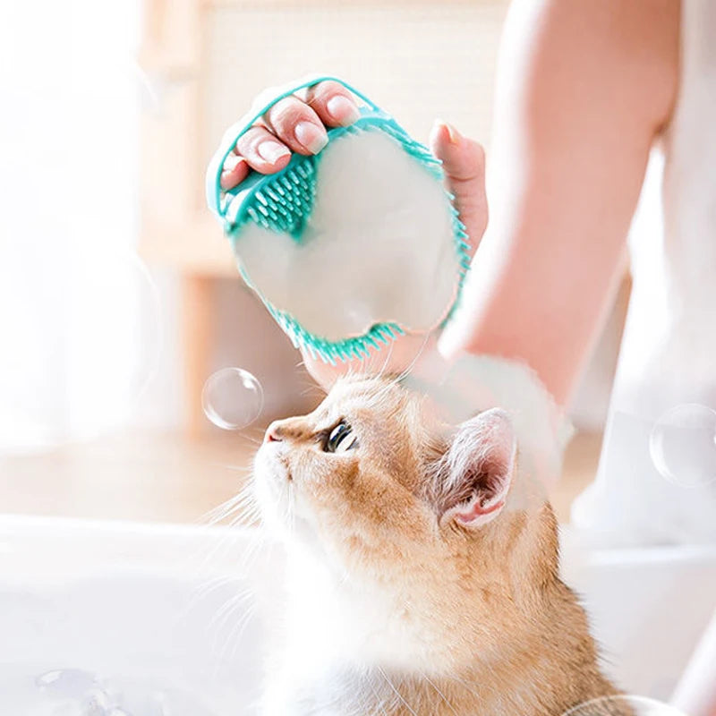 Soft Silicone Pet Bath Brush Dog Cat Grooming Massager Comb