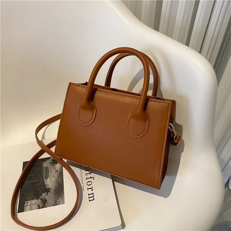Wide-Strap Crossbody Satchel – Chic Small Square Shoulder Bag