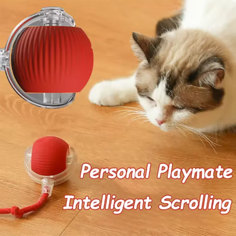 Automatic Teasing Cat Ball Interactive Self Play Cat Toy