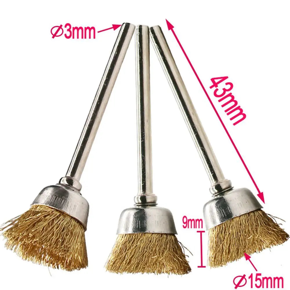 9pcs Brass Wire Brush Set Rotary Tool Polishing Cleaning Kit