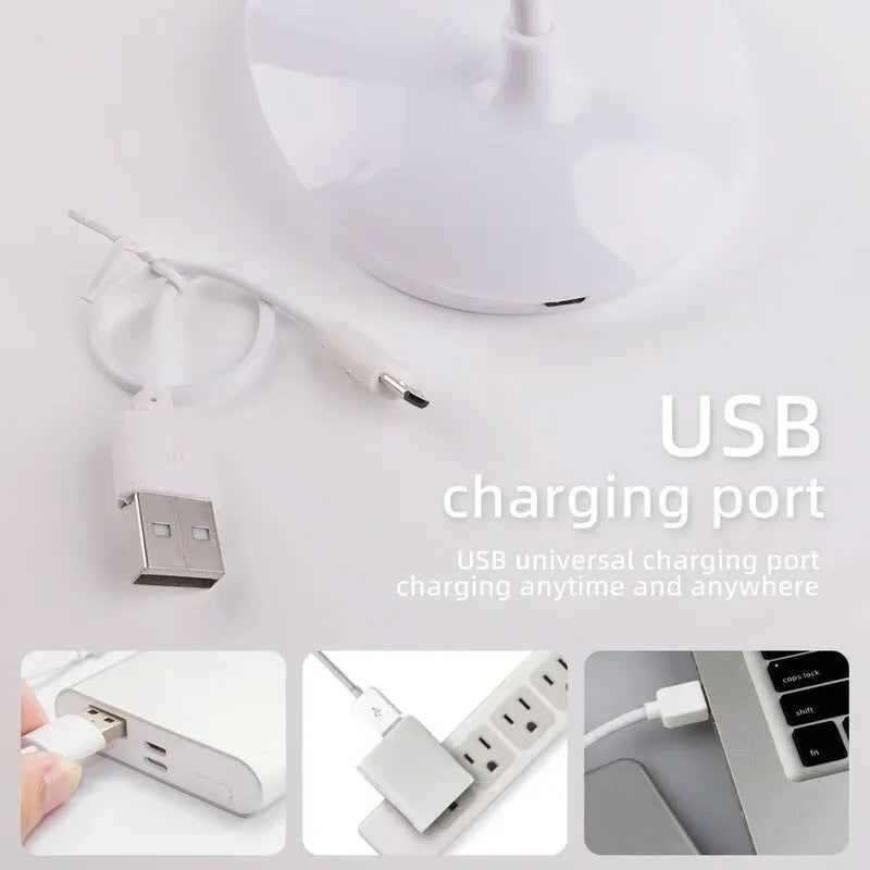 USB Rechargeable LED Desk Lamp Eye Protection Reading Light