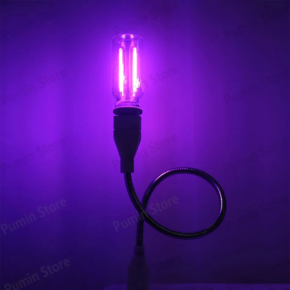 USB Bendable LED Night Light Colorful Flexible Metal Hose Lamp